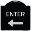 Signmission Parking Lot Enter Left Arrow Heavy-Gauge Aluminum Architectural Sign, 18" x 18", BS-1818-23427 A-DES-BS-1818-23427